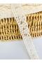 4 Meters, Width 2 Cm, Small Floral Patterned Quality Cotton Raw Natural Color Ribbon, Ribbon, Guipure, Lace, Edge - 2