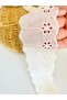 1 Meter, Width 5 Cm, Crispy Floral Patterned Raw Natural Color Cotton Ribbon, Guipure, Edge, Strip - 3