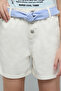 Solid Shorts with Button Closure - 4