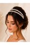 Double Row 2-Piece Pearl and Zircon Stone Maternity and Pregnancy Crown Hairband Bridal Crown - 2
