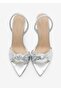 Women's Pointed Toe Knotted Back Elastic Heeled Sandals Zorin Gold (9cm)