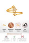 Women's Minimal Star Figured Zircon Stone Adjustable Gold Color Ring - 4