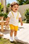 Summer Baby Boy Set with Printed Strap Shorts 0-24 Months