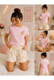 Women's Cherry Patterned Shorts Pajama Set Short Sleeve Comfortable Home Wear - 2