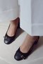 Ballet Slingback Women's Shoes with Belt Detail, Mascaret Buckle, Open Back, Block Heel - 5