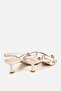 Women's ecru gold buckle thin strap low heel sandals - 4