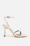 Women's Bone Cross Strap Gold Heeled High Heels Sandals