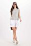 Women's Relax Fit Comfortable Cut Crew Neck Sleeveless Viscose Fabric Striped Gray Blouse - 2