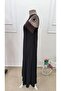 Women's Front Cross Detailed Two-Color Long Viscose Dress - 6