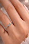 Women's Minimal Butterfly Figured Zircon Stone Adjustable Silver Color Ring - 2