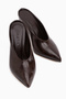 Betti Brown Closed-Front Pointed-Toe Women's Heeled Slippers - 5