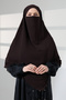 Hijab Chiffon Veil Three-Layer Short Souffle Khimar, Practical Hijab Shawl Triangle Cut - Brown - 4