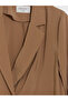 Beige Double-Breasted Collar Striped Women's Blazer Jacket - 7