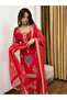 Red Crepe Silk Embroidered Suit Set with Dupatta - HRT6273 | Red - 3