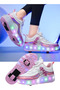 (802Pink white)Kids Roller Skates Shoes with Lights Kids Skates Sneakers LED Light Up Rechargeable Wheels Shoes with Lights Outdoor Slip On Roller Skates Shoes Sneakers for Beginners Gift