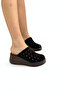 Brown Suede Genuine Leather Wedge Heel Slippers Of1720 - 2