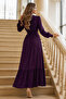 Belted Polka Dot Hijab Dress B2589 Purple - 3