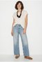 Women's Ecru Boat Neck Bat Sleeve Mercerized Cotton Knitwear Blouse Tk261058 60286223