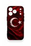 iPhone 17 Pro Compatible Wolf Turkish Flag Patterned Silicone Case - 2