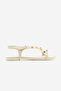 Women's Cross-Strapped Stone-Embellished Daily Sandals Narmelo Ecru - 3