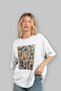 For the Love of Cats 114 Front Cat Printed White Oversize T-Shirt 100% Cotton Unisex Cat Lover Premium Design - 4