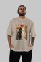 For the Love of Cats 82 Front Cat Printed Beige Oversize T-Shirt 100% Cotton Unisex Cat Lover Premium Design - 5