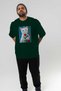 For the Sake of Cat Love 115 Front Cat Printed Green Oversize T-Shirt 100% Cotton Unisex Cat Lover Premium Design - 7