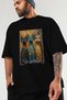 For the Love of Cats 66 Front Cat Printed Black Oversize T-Shirt 100% Cotton Unisex Cat Lover Premium Design - 3