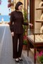 Women's Plus Size Linen-Look Shirt Pants Set Long Sleeve Standard Cut Comfortable Casual Modern - 2