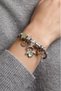 Women's Silver Color Green Angel Figured Steel Charm Bracelet - 4
