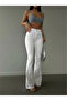 Women's White Flared Trousers - 3