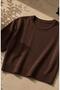 Crew Neck Self-Patterned Perforated Comfortable T-Shirt - 3