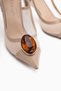 Norea Beige Buckle Women's Heeled Shoes - 4