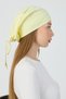 Women's Light Yellow, Rope Detailed Special Design 4 Season Hat Beanie Buff - Ultra Soft Natural Combed Cotton - 3