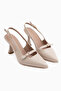 Olivia Beige Women's Heeled Shoes - 5