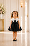Girl's Black and White Big Bow Fluffy Evening Dress
