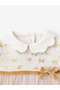 Baby Girl Dress with Tulle Skirt and Gold Foil Detail 15404 - 5