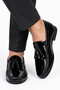Men's Black Patent Leather Tasseled Loafer Laceless Classic Moccasin Wedding Gala Shoes - 5