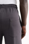 Men's Double Face Baggy Trousers with Stitching Detail Anthracite - 6