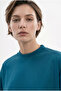 Women's Basic Oversize Cotton Single Jersey T-Shirt Dark Petrol - 3