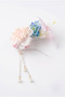 White Floral Pearl Dangle Hair Clip - 4