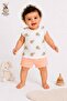 Baby Girl Set - Floral Patterned Ruffle Sleeve Shorts Summer Set - 5