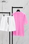 Trust Problem Printed Large Size Unisex Oversize T-Shirt Shorts Set - 2