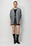 Mixray Long Ribbed Knit Cardigan with V-Neck and Button Closure - 2