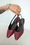 Apole Open Back Women's Leather Heeled Shoes Burgundy - 4