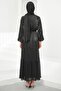 Black Floral Bronched Chiffon Dress - 6
