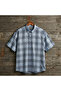 Men's Classic Loose Fit Short Sleeve Checkered Dad Shirt with Pockets