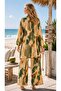 Ethnic Pattern Top-Bottom Trend Kimono Set - 2