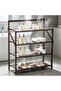 OneDcor 4-Tier Foldable Bamboo Storage Shelf for Entryway Kitchen Bathroom - 7