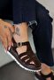 Chelsy Women's Genuine Suede Leather Closed-Front Sandals Brown - 4